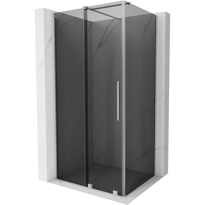 Mexen Velar sliding shower cabin 100 x 110 cm, graphite, brushed nickel - 871-100-110-41-97