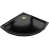 Mexen Flat half-round slim shower tray 70 x 70 cm, black, gold siphon - 41707070G