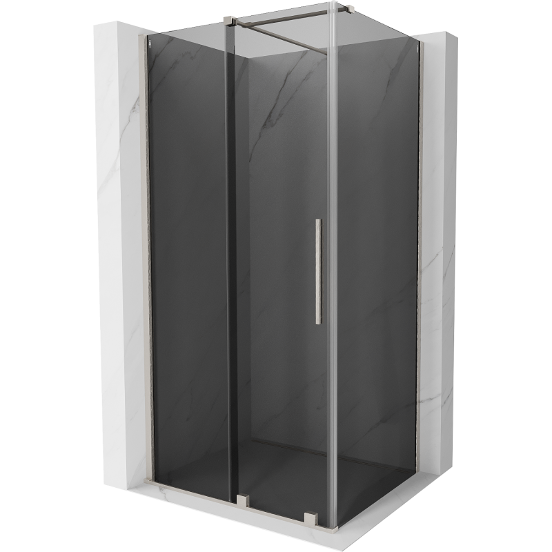 Mexen Velar sliding shower cabin 100 x 75 cm, graphite, brushed nickel - 871-100-075-41-97