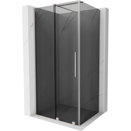 Mexen Velar sliding shower cabin 120 x 80 cm, graphite, brushed nickel - 871-120-080-41-97