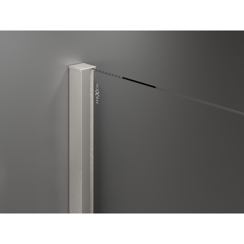 Mexen Velar sliding shower cabin 120 x 90 cm, graphite, brushed nickel - 871-120-090-41-97