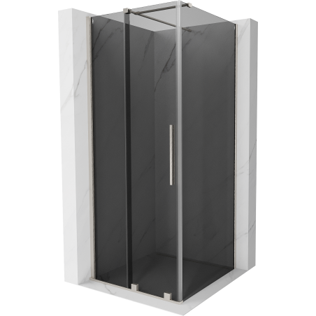 Mexen Velar sliding shower cabin 110 x 110 cm, graphite, brushed nickel - 871-110-110-41-97