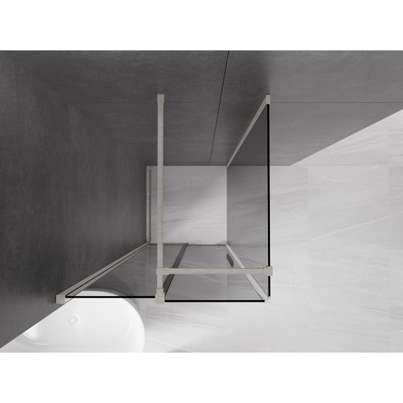 Mexen Velar sliding shower cabin 90 x 90 cm, graphite, brushed nickel - 871-090-090-41-97