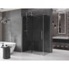 Mexen Velar sliding shower enclosure 130 x 70 cm, graphite, brushed nickel - 871-130-070-41-97