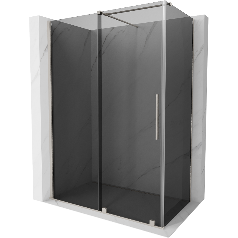Mexen Velar sliding shower enclosure 160 x 90 cm, graphite, brushed nickel - 871-160-090-41-97