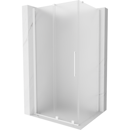 Mexen Velar sliding shower cabin 90 x 75 cm, frost, white - 871-090-075-31-20