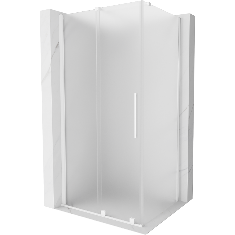 Mexen Velar sliding shower enclosure 100 x 80 cm, frost, white - 871-100-080-31-20