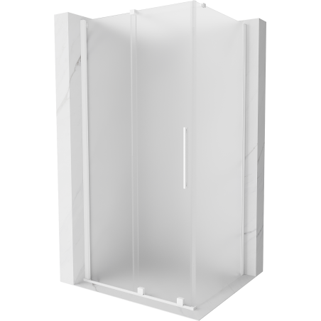 Mexen Velar sliding shower cabin 100 x 80 cm, frost, white - 871-100-080-31-20