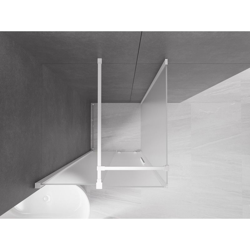 Mexen Velar sliding shower enclosure 100 x 100 cm, frosted, white - 871-100-100-31-20