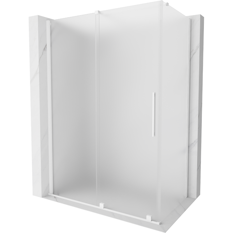 Mexen Velar sliding shower enclosure 140 x 70 cm, frost, white - 871-140-070-31-20