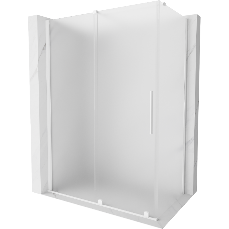 Mexen Velar sliding shower enclosure 150 x 90 cm, frost, white - 871-150-090-31-20