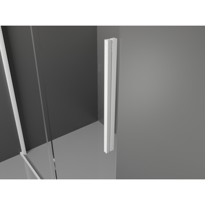 Mexen Velar 130 x 70 cm Sliding Shower Enclosure, Frosted, White - 871-130-070-31-20