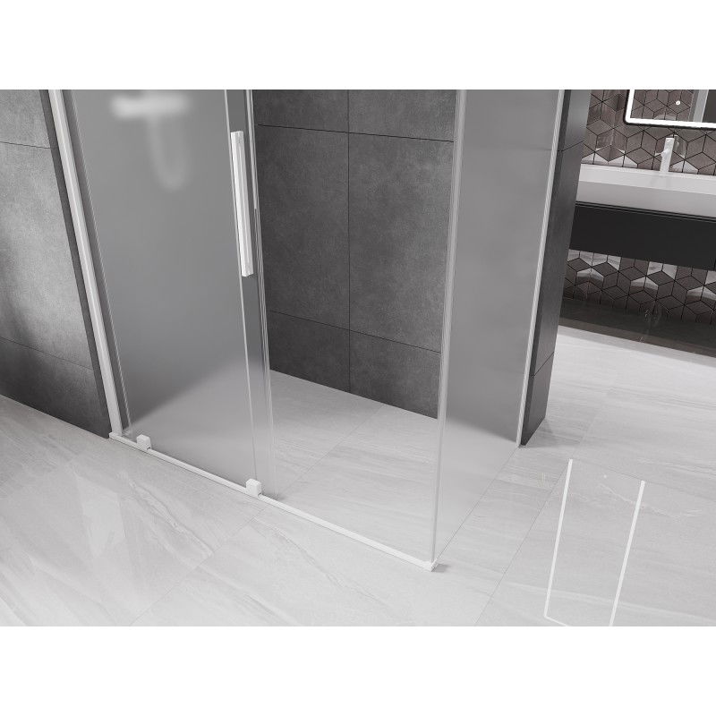 Mexen Velar sliding shower enclosure 150 x 90 cm, frosted, white - 871-150-090-31-20