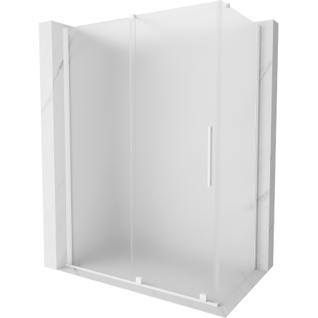 Mexen Velar sliding shower enclosure 160 x 75 cm, frosted, white - 871-160-075-31-20