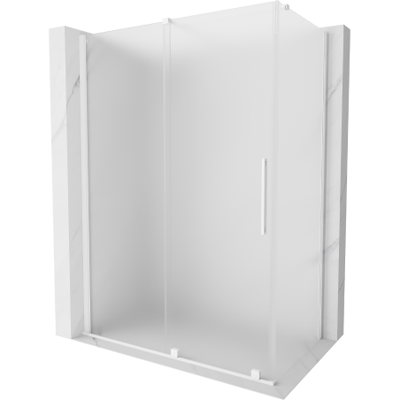 Mexen Velar Sliding Shower Enclosure 160 x 90 cm, Frosted, White - 871-160-090-31-20