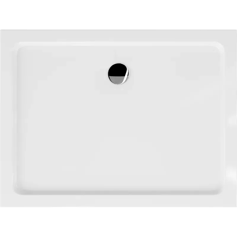 Mexen Flat rectangular slim shower tray 90 x 70 cm, white, chrome siphon - 40107090