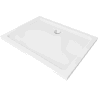 Mexen Flat slim rectangular shower tray 80 x 70 cm, White, chrome siphon - 40107080