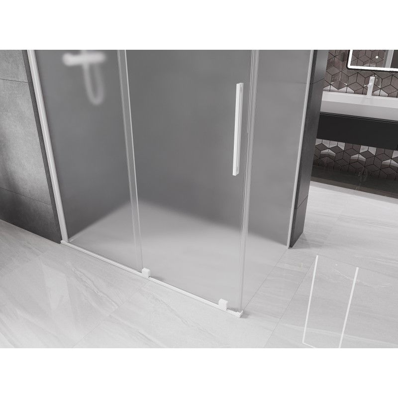 Mexen Velar Sliding Shower Enclosure 160 x 90 cm, Frosted, White - 871-160-090-31-20