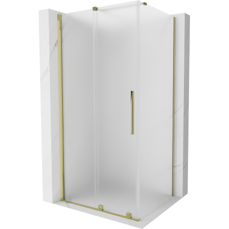 Mexen Velar sliding shower cabin 90 x 70 cm, frost, gold - 871-090-070-31-50