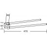 Mexen Rufo double swivel towel rail, gold - 7050925-50