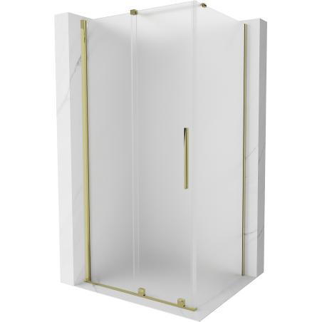 Mexen Velar sliding shower cubicle 90 x 100 cm, frost, gold - 871-090-100-31-50