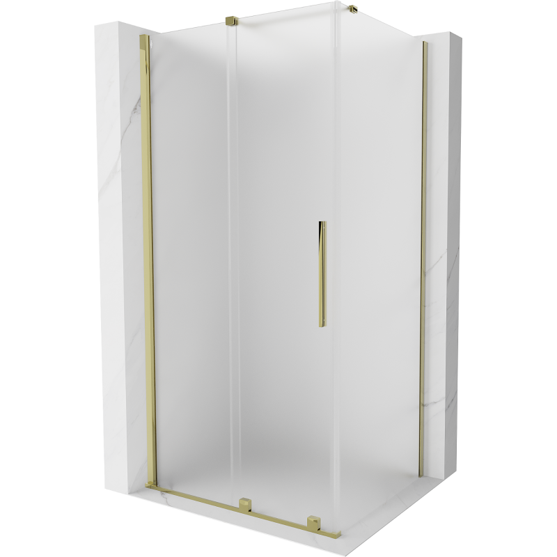 Mexen Velar sliding shower enclosure 100 x 90 cm, frosted, gold - 871-100-090-31-50