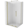 Mexen Velar sliding shower enclosure 100 x 90 cm, frosted, gold - 871-100-090-31-50