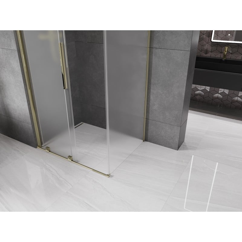 Mexen Velar Sliding Shower Enclosure 120 x 70 cm, Frosted, Gold - 871-120-070-31-50