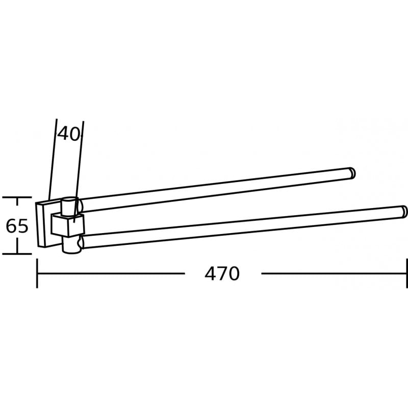 Mexen Rufo double swivel towel rack, black - 7050925-70