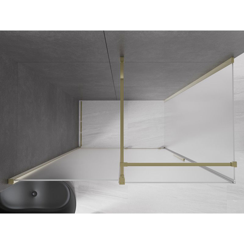 Mexen Velar sliding shower enclosure 130 x 70 cm, frost, gold - 871-130-070-31-50