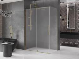 Mexen Velar sliding shower enclosure 140 x 70 cm, frost, gold - 871-140-070-31-50