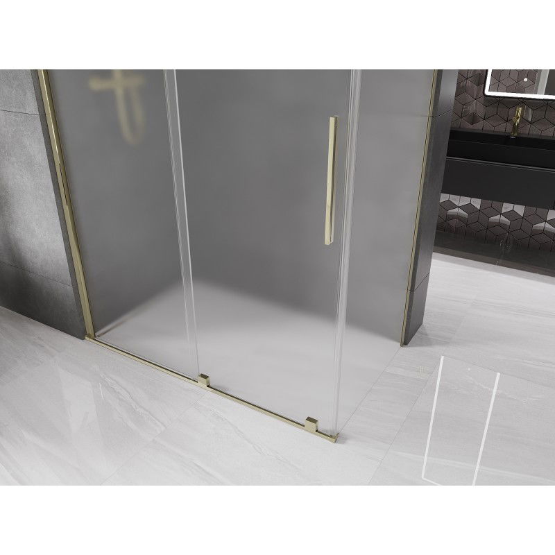 Mexen Velar sliding shower cabin 130 x 75 cm, frosted, gold - 871-130-075-31-50