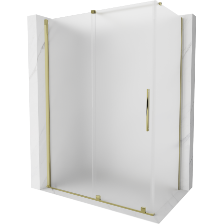 Mexen Velar sliding shower cabin 140 x 85 cm, frost, gold - 871-140-085-31-50