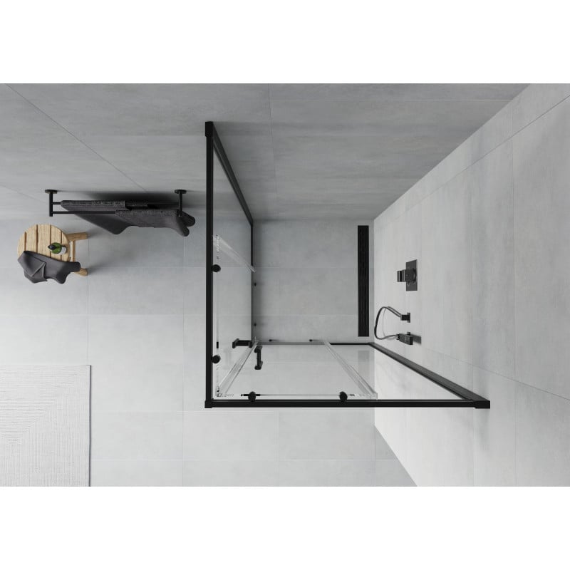 Mexen Rio Square Shower Cabin 90 x 90 cm, Transparent, Black - 860-090-090-70-00