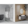 Mexen Rio square shower cabin 70 x 70 cm, white stripes, chrome - 860-070-070-01-20