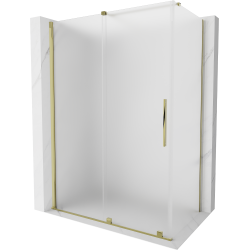 Mexen Velar sliding shower cabin 150 x 85 cm, frost, gold - 871-150-085-31-50