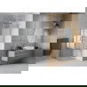 Mexen Rio square shower cabin 80 x 80 cm, stripes, chrome - 860-080-080-01-20