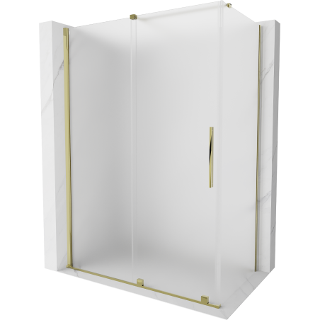 Mexen Velar sliding shower cabin 150 x 80 cm, frost, gold - 871-150-080-31-50
