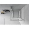 Mexen Rio 80 x 80 cm Square Shower Cabin, White Stripes, Chrome - 860-080-080-01-20