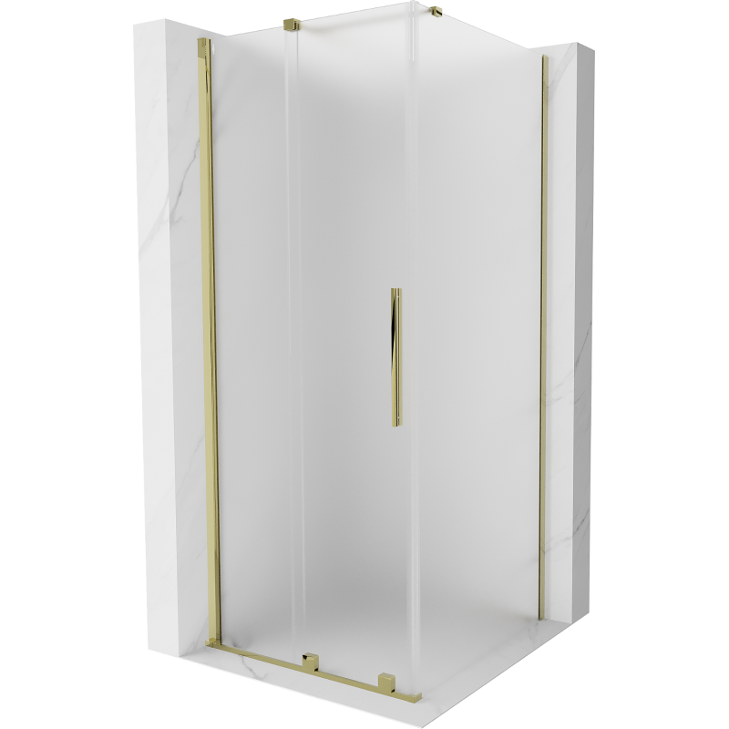Mexen Velar sliding shower enclosure 90 x 90 cm, frost, gold - 871-090-090-31-50