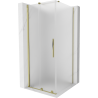 Mexen Velar sliding shower enclosure 90 x 90 cm, frost, gold - 871-090-090-31-50