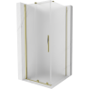Mexen Velar sliding shower enclosure 100 x 100 cm, frost, gold - 871-100-100-31-50
