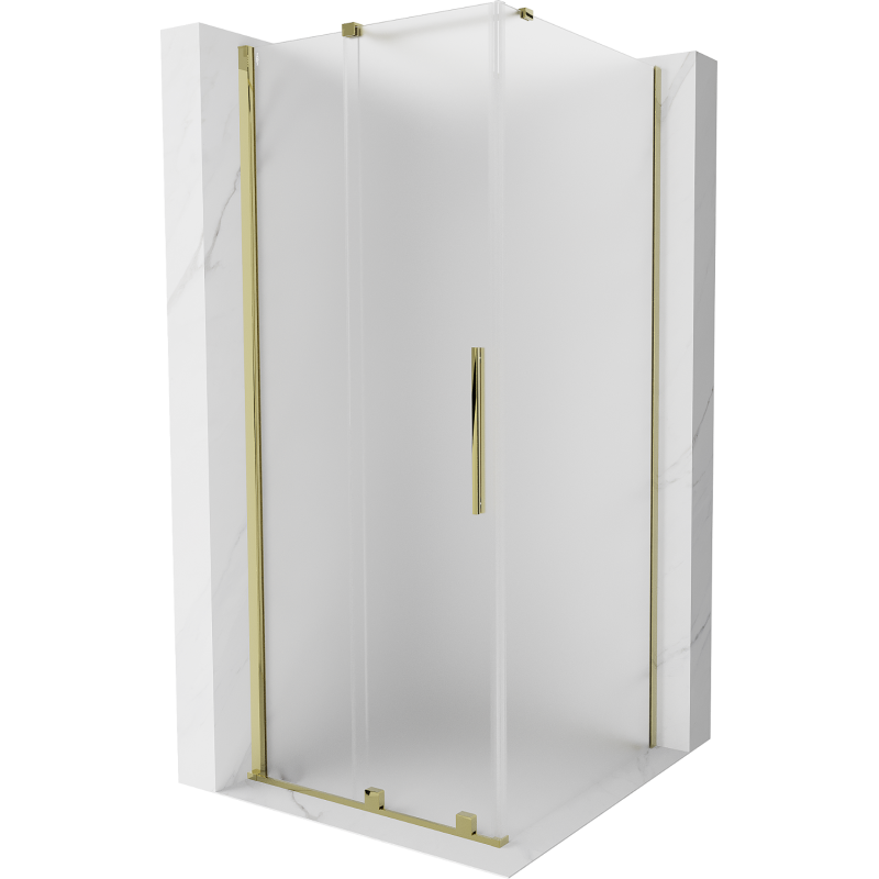 Mexen Velar sliding shower enclosure 110 x 110 cm, frost, gold - 871-110-110-31-50