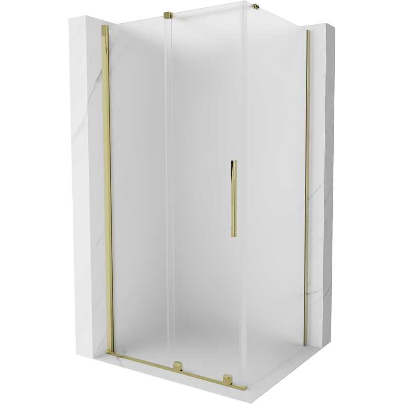 Mexen Velar sliding shower cabin 140 x 90 cm, frost, gold - 871-140-090-31-50