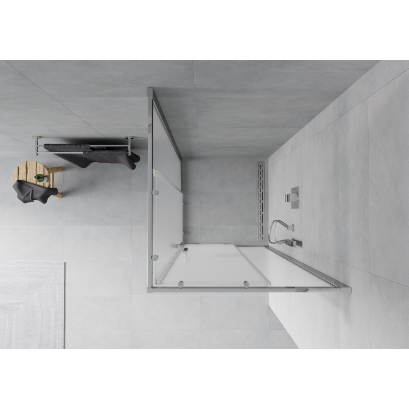 Mexen Rio 80 x 80 cm Square Shower Cabin, Frosted, Chrome - 860-080-080-01-30