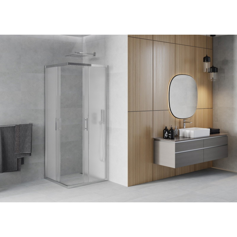 Mexen Rio square shower cabin 90 x 90 cm, frosted, chrome - 860-090-090-01-30