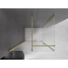 Mexen Velar Sliding Shower Cabin 90 x 75 cm, Frosted, Brushed Gold - 871-090-075-31-55