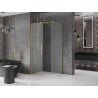 Mexen Velar Sliding Shower Cabin 100 x 75 cm, Frosted, Brushed Gold - 871-100-075-31-55