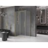 Mexen Velar sliding shower cabin 90 x 100 cm, frost, brushed gold - 871-090-100-31-55