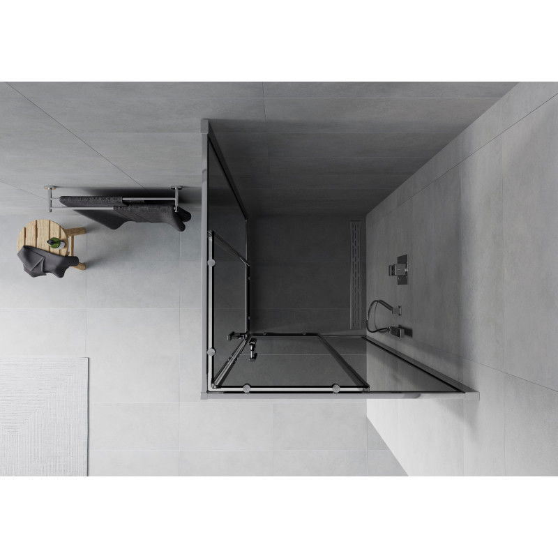 Mexen Rio Square Shower Cabin 90 x 90 cm, Graphite, Chrome - 860-090-090-01-40